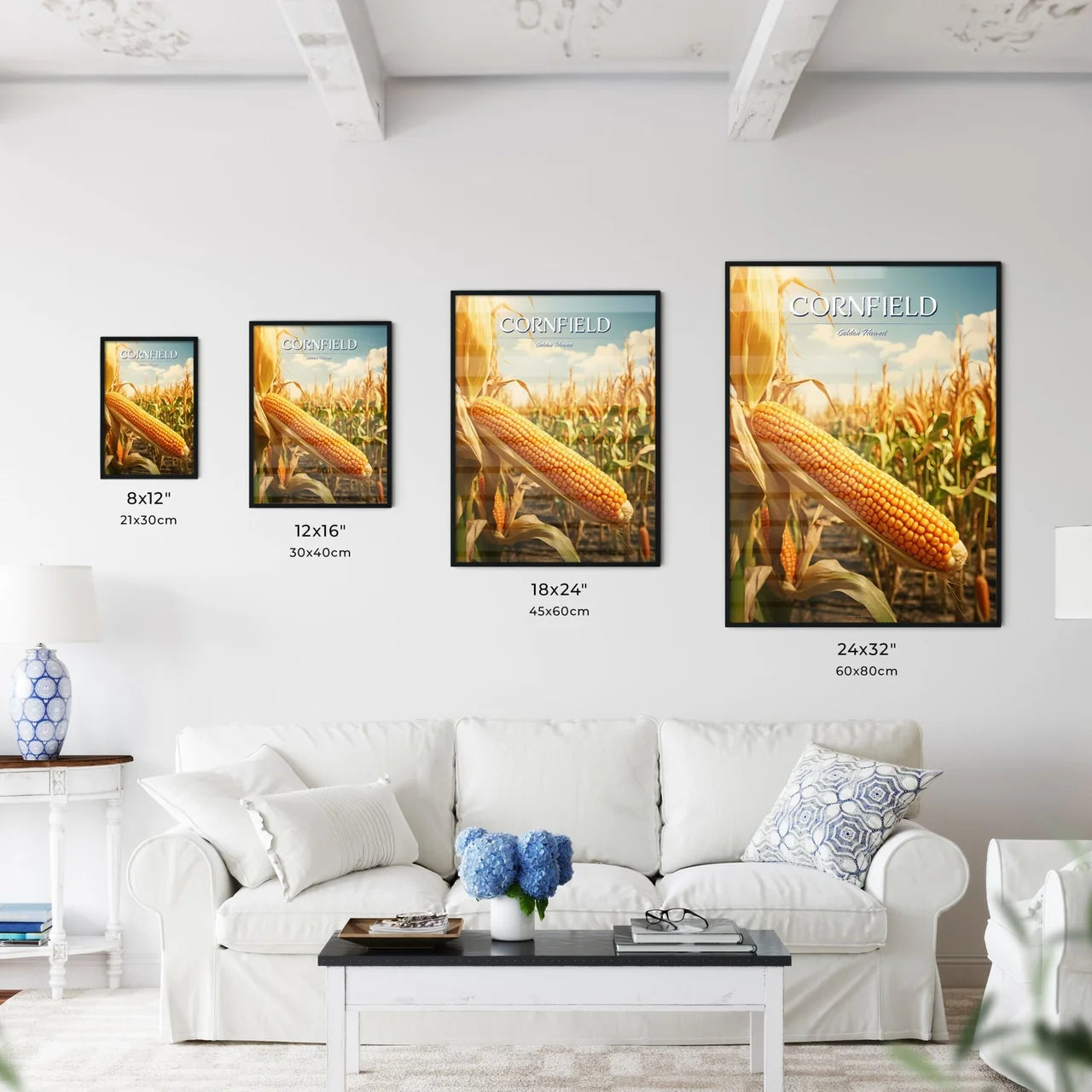 A Poster of A field of ripe corn - A Corn On - Kitchen Hangings