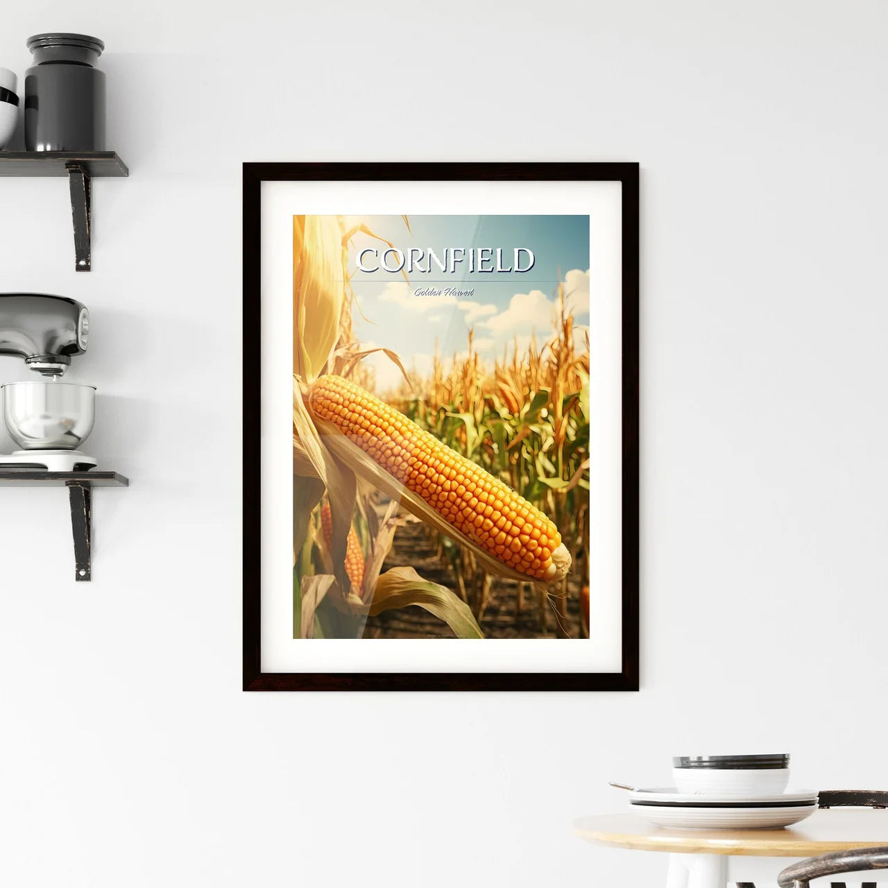 A Poster of A field of ripe corn - A Corn On Framed Print