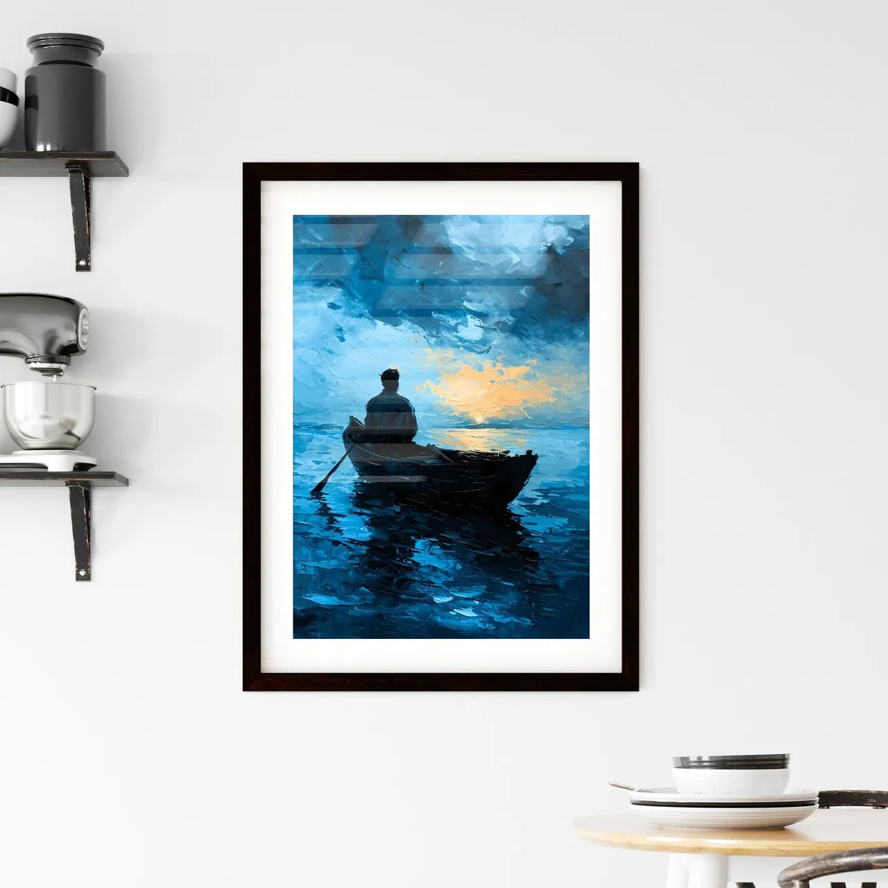 A Poster of Long Beach Art Sketch with clear Framed Print