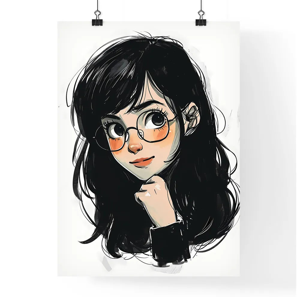 A Poster of a line drawing of a cute cartoon Poster