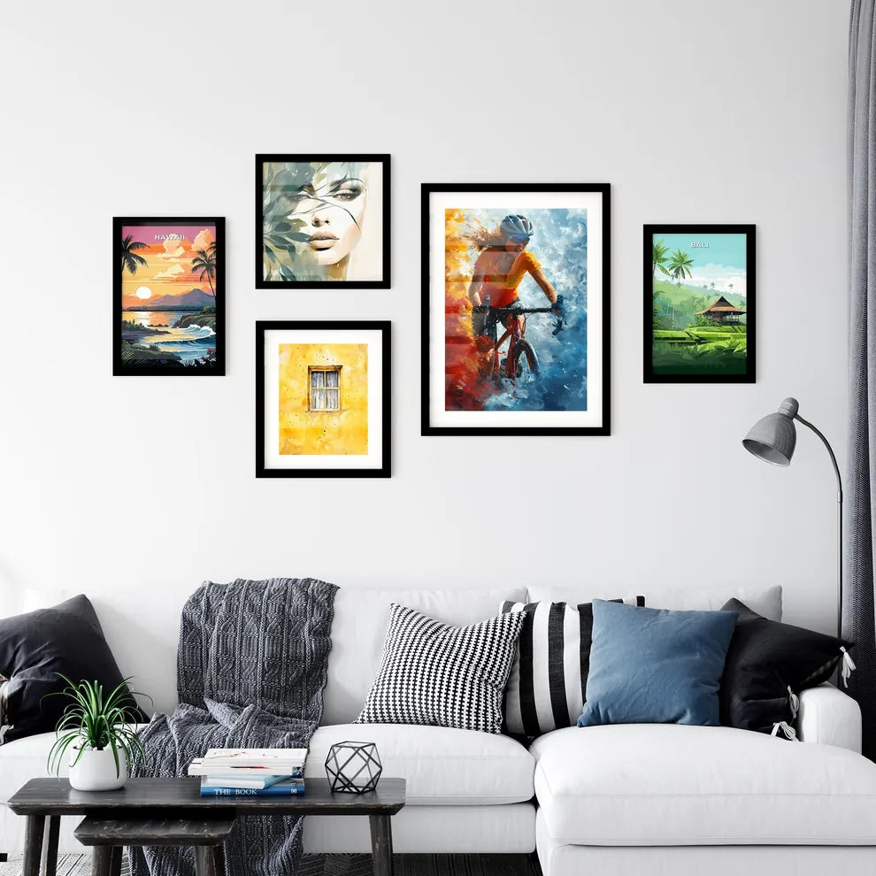 A Poster of an art illustration of a triathl Wall Art