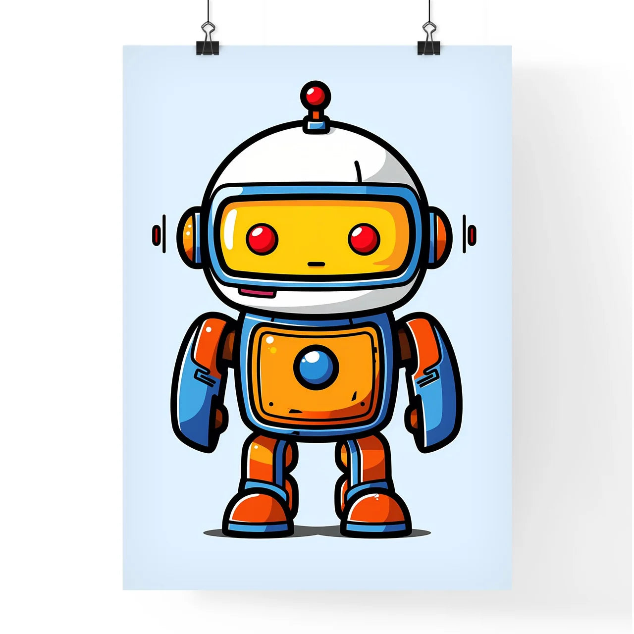 A Poster of minimalist robot art  Poster