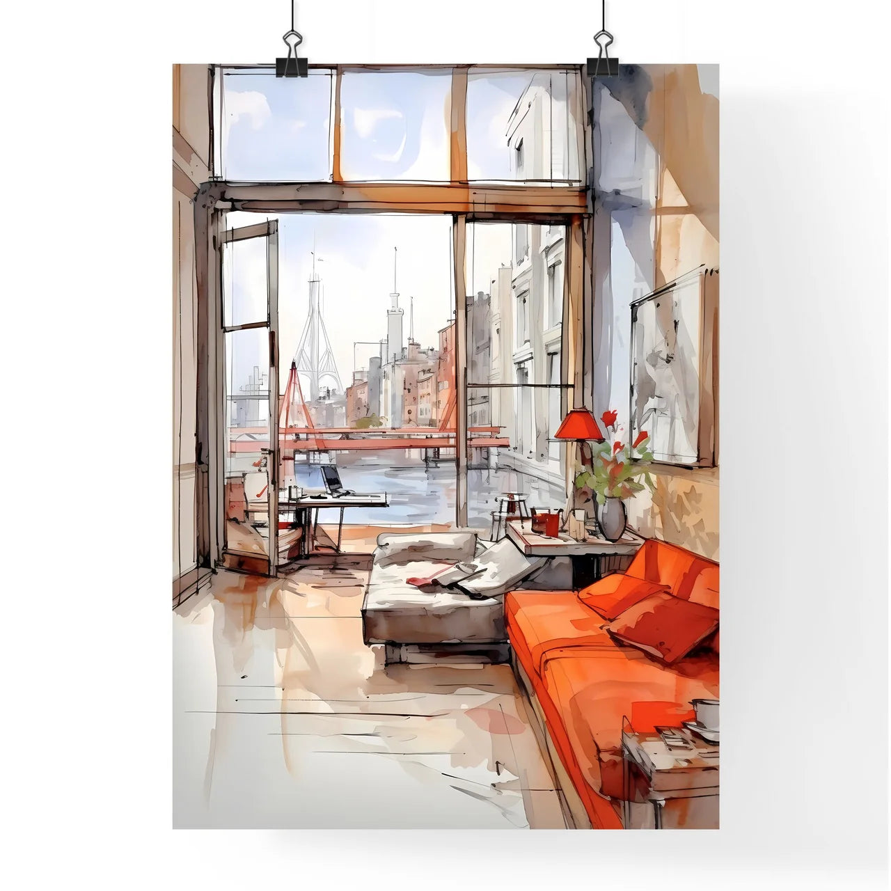 A Poster of Modern studio apartment - A Draw Poster