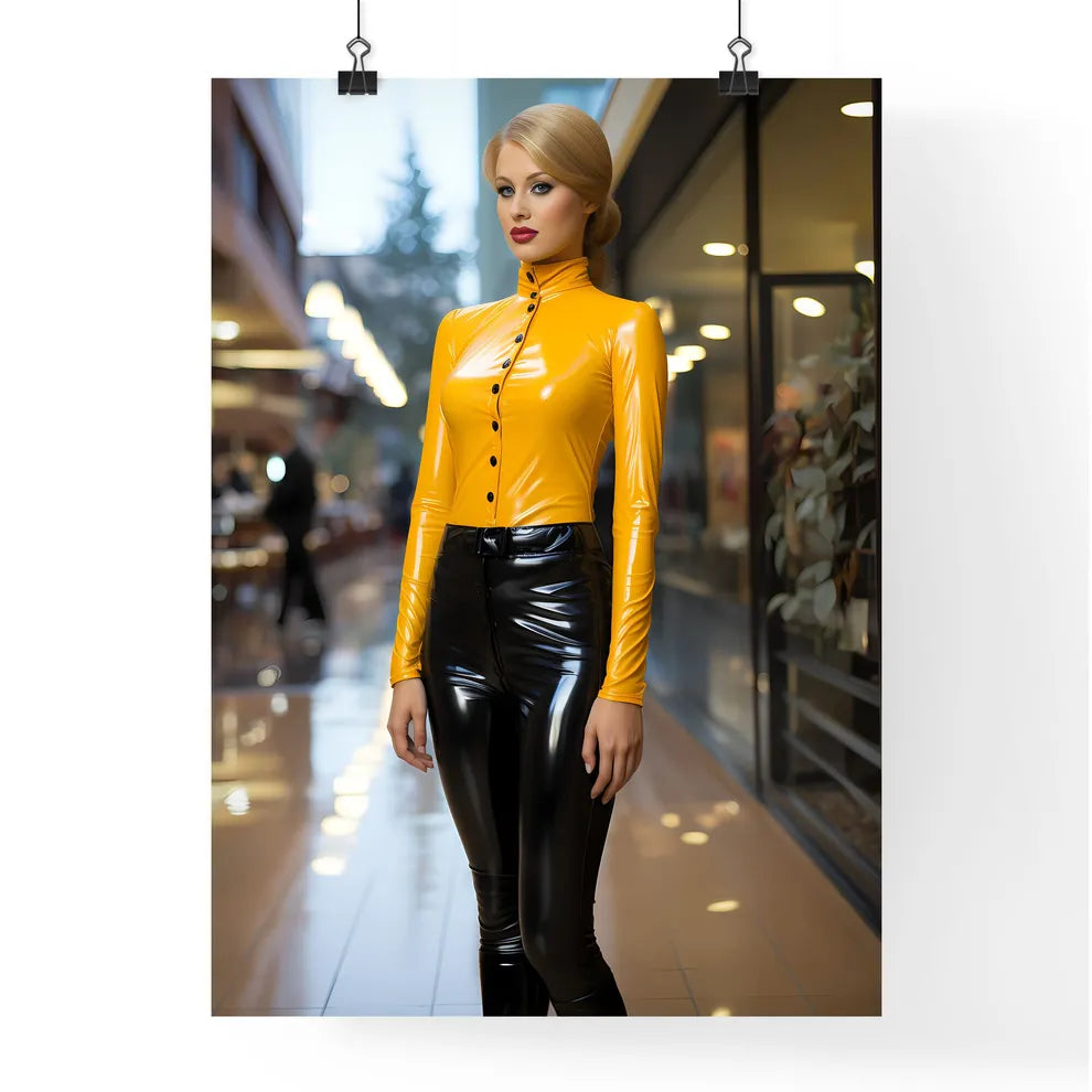 A Poster of beautiful upright standing lady  Poster