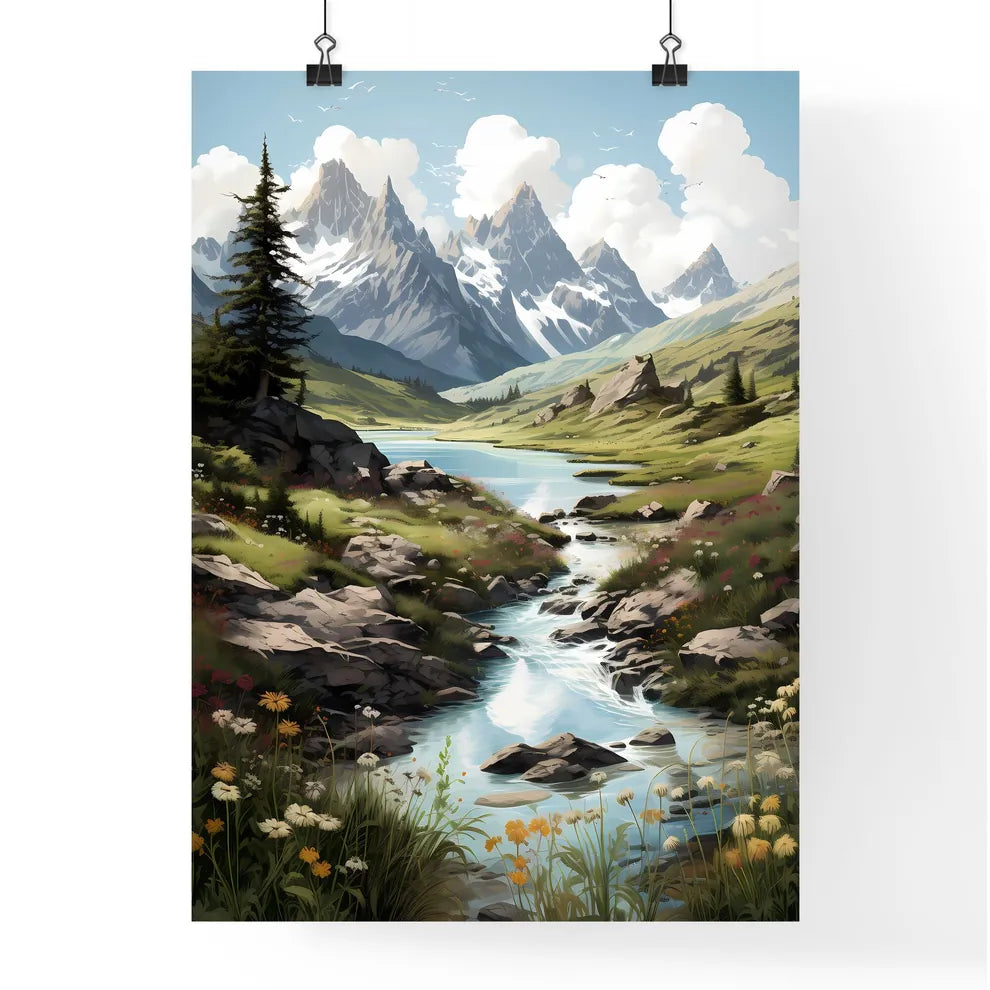 A Poster of Grand Teton National park - A Ri Poster