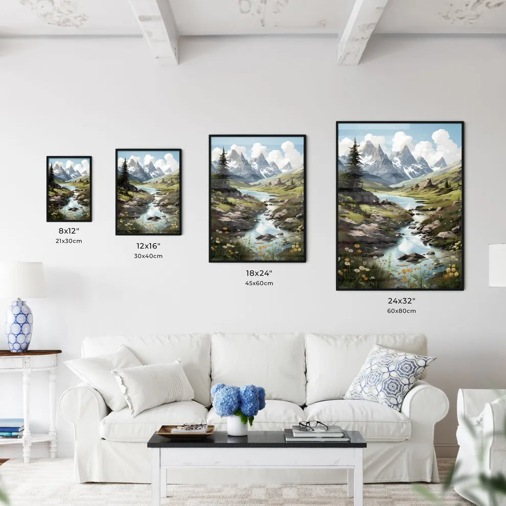 A Poster of Grand Teton National park - A Ri - Kitchen Hangings