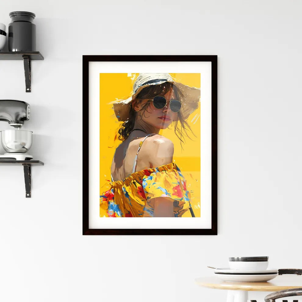 A Poster of paper art style illustration - A Framed Print