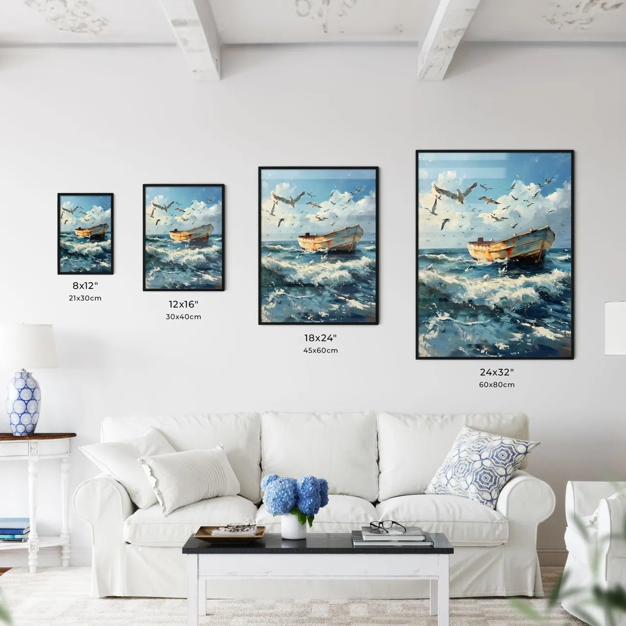 A Poster of Seascapes landscape  Size Chart