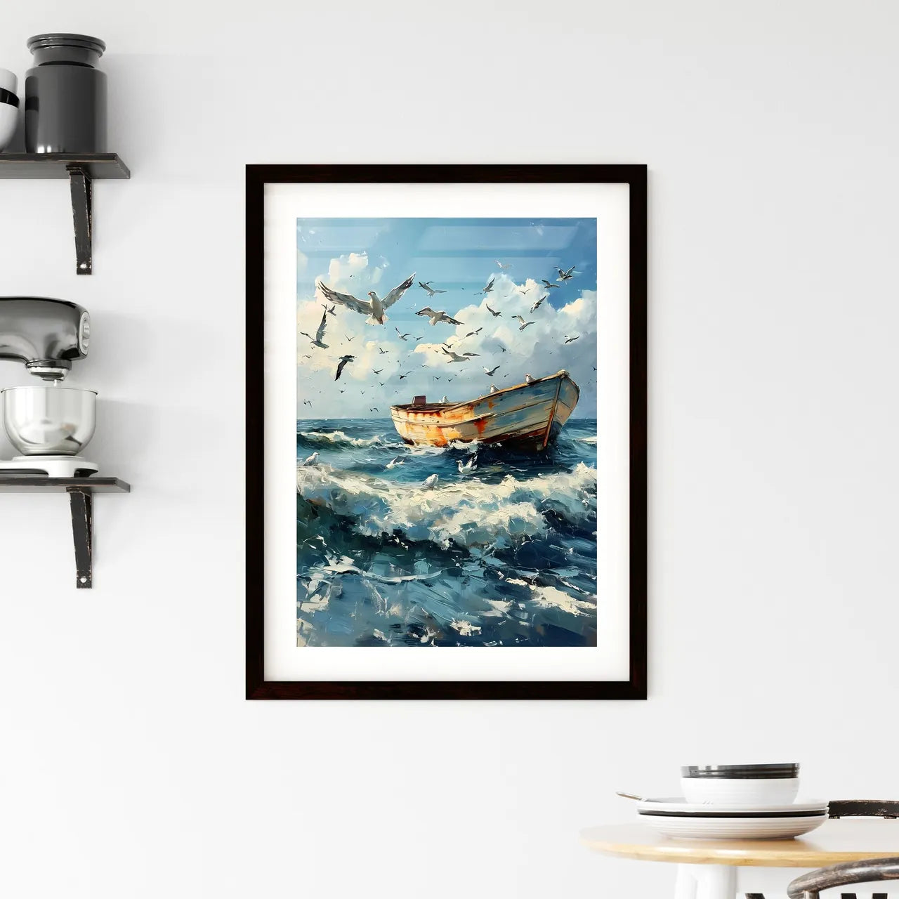 A Poster of Seascapes landscape  Framed Print