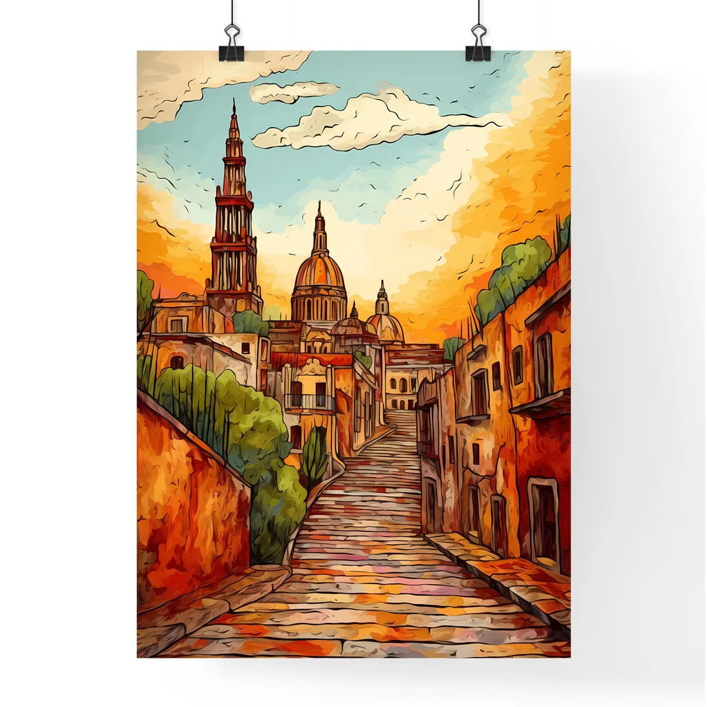 A Poster of cinco de mayo holiday card with copy space - A Painting Of A City Poster