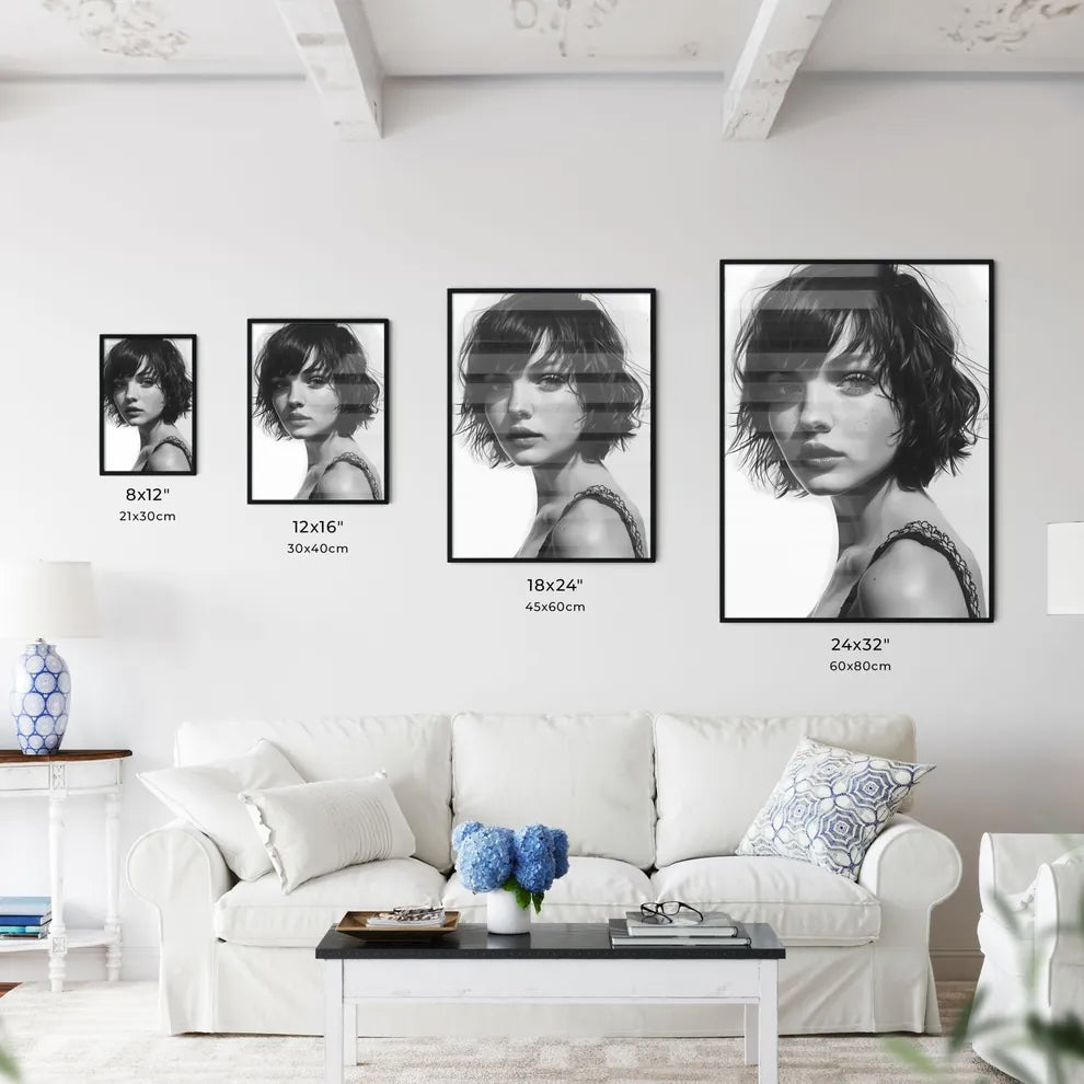 A Poster of ink drawing - A Woman With - Kitchen Hangings