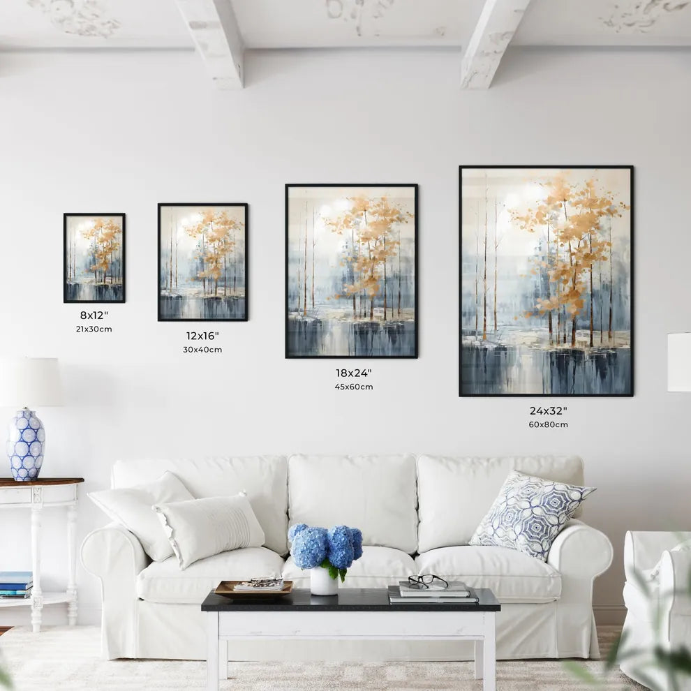 A Poster of painted forest of trees in white - Kitchen Hangings