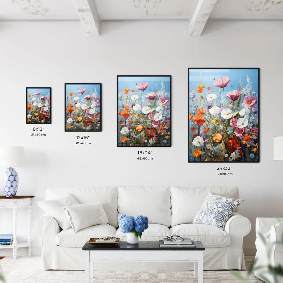 A Poster of In a sea of flowers - A Painting - Kitchen Hangings