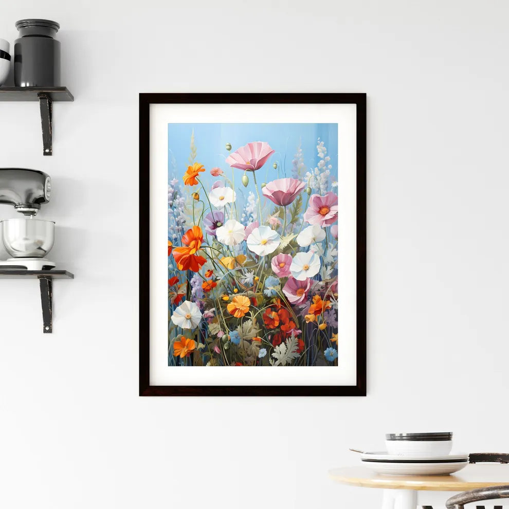 A Poster of In a sea of flowers - A Painting Framed Print