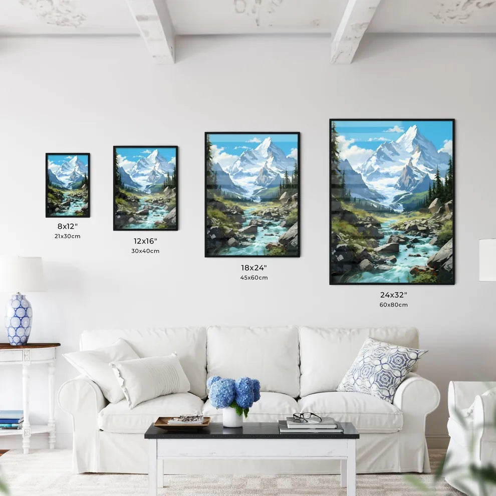 A Poster of Glacier National Park - A River  - Kitchen Hangings