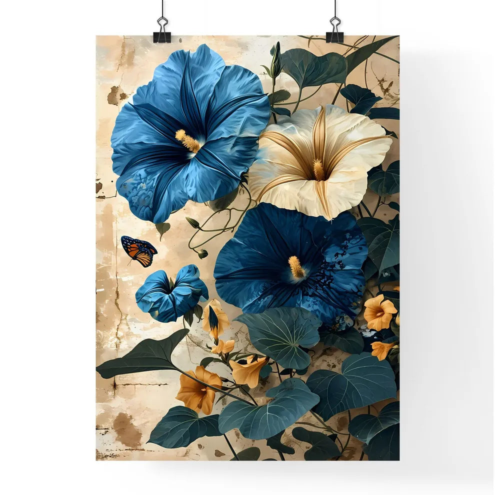 A Poster of morning glory flowers - A Close  Poster