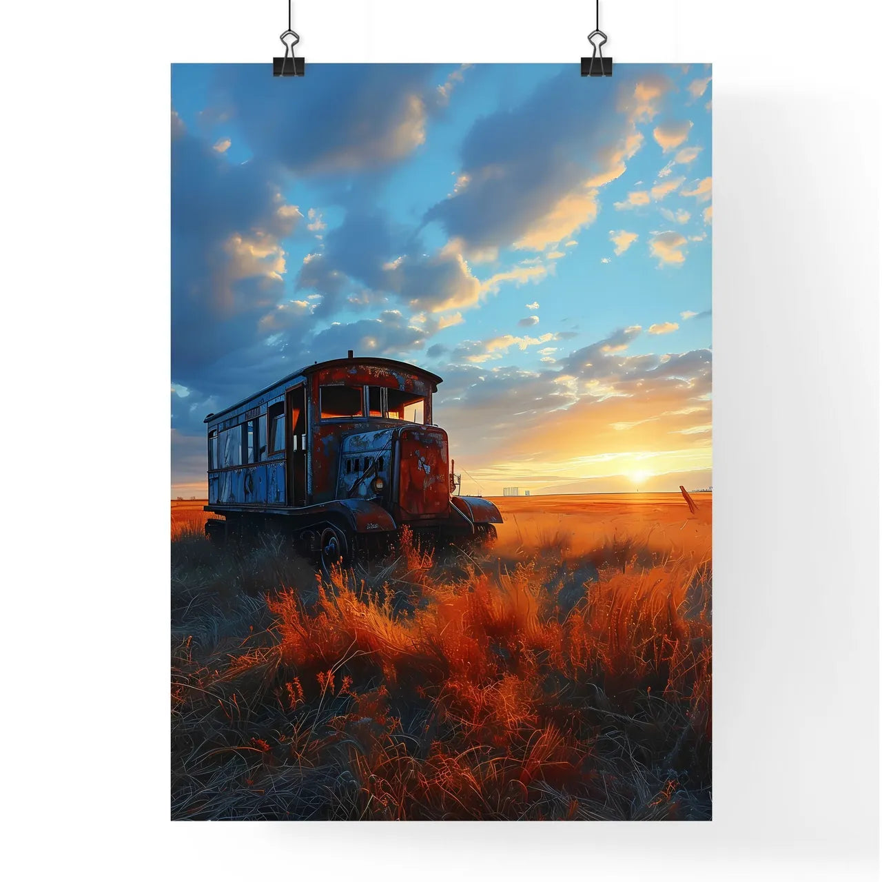 A Poster of WW1 tank battlefield in the back Poster