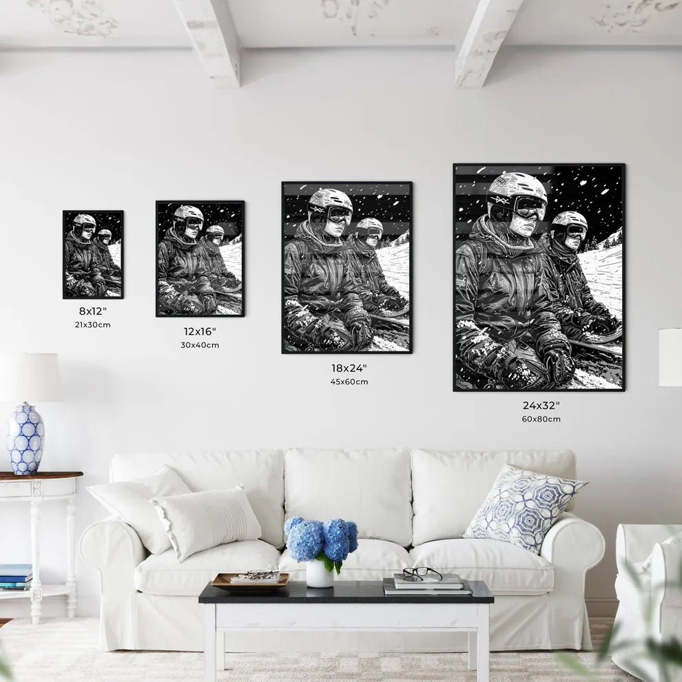 A Poster of coloring page for kids Snowboard - Kitchen Hangings
