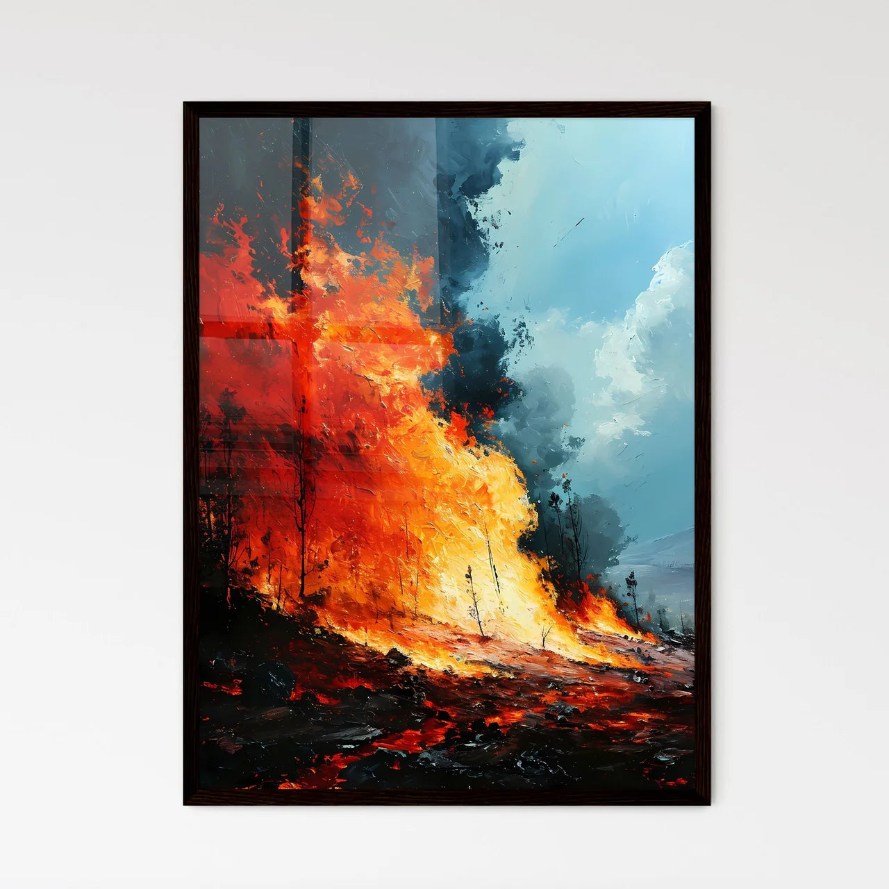 A Poster of fire - A Fire In Th - Framed Art Print