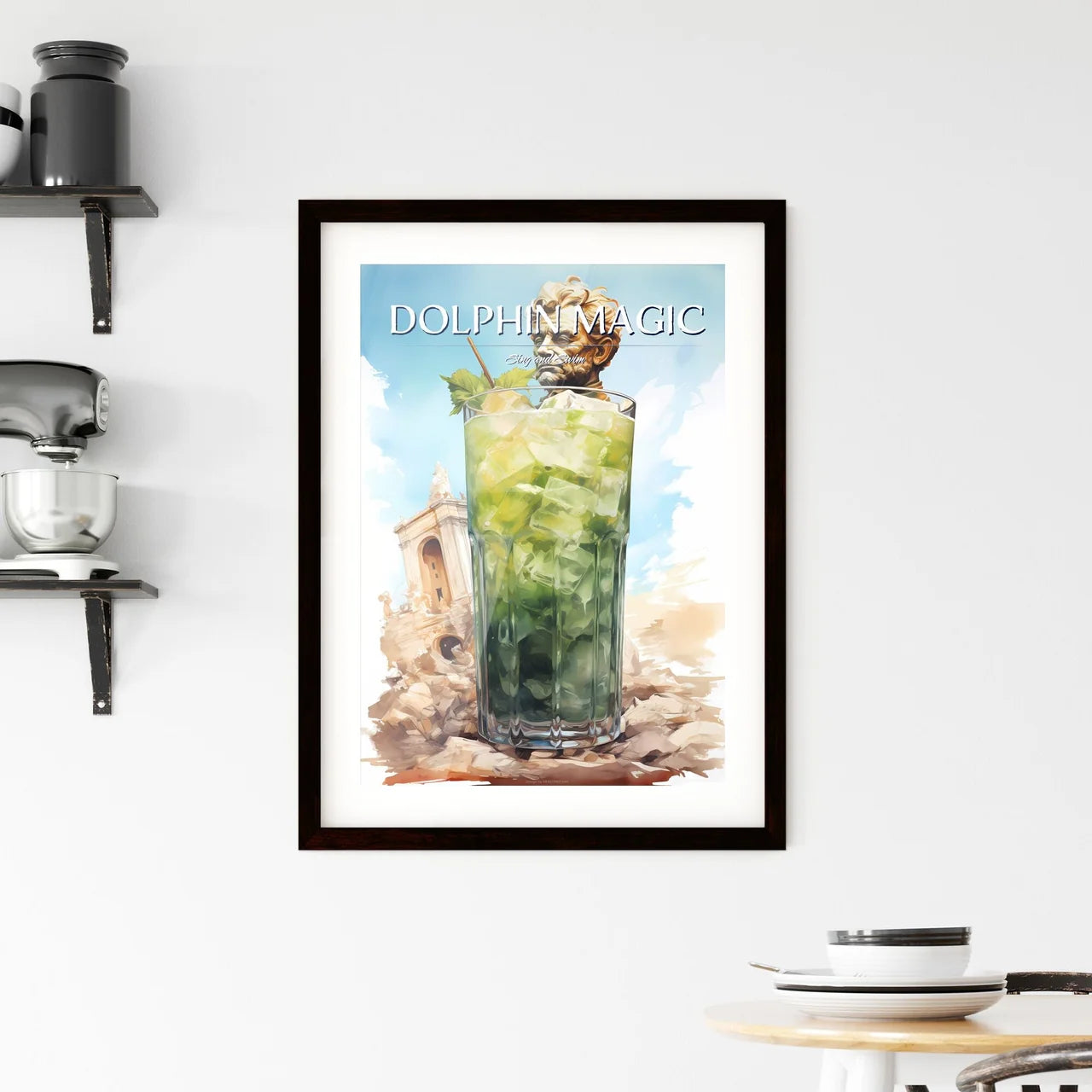 A Poster of mojito drink - A Glass With A St Framed Print