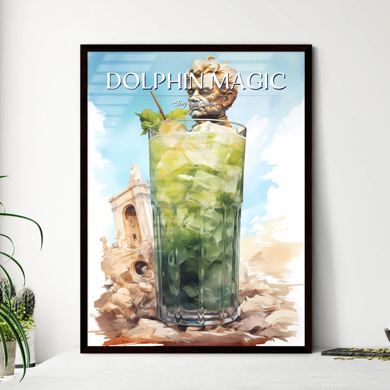 A Poster of mojito drink - A Glass With A St - Framed Art Print