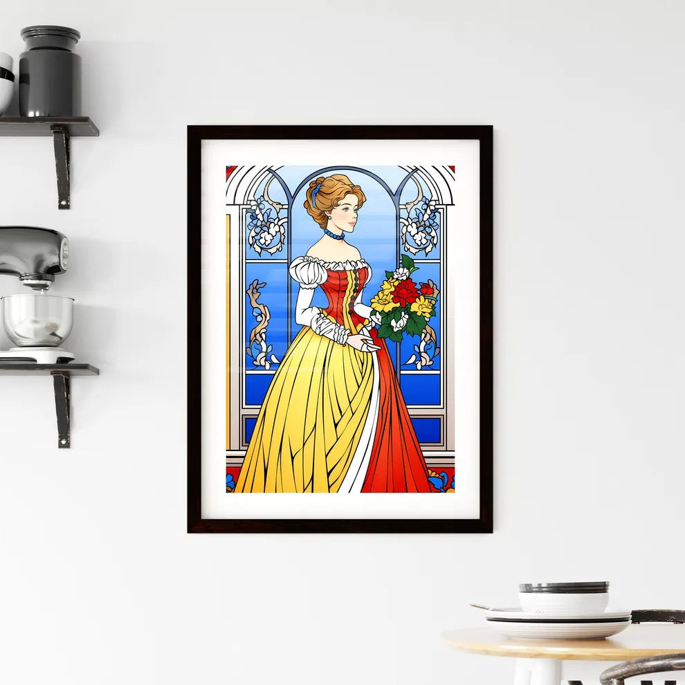 A Poster of elegant victorian woman - A Cart Framed Print
