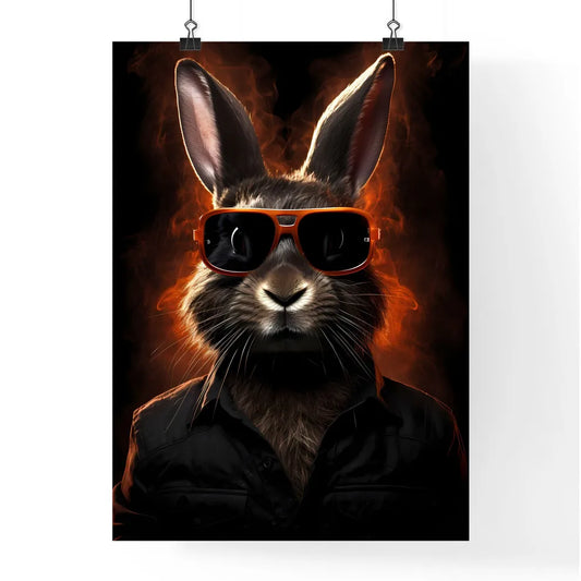 A Poster of A rabbit wearing dark glasses  Poster