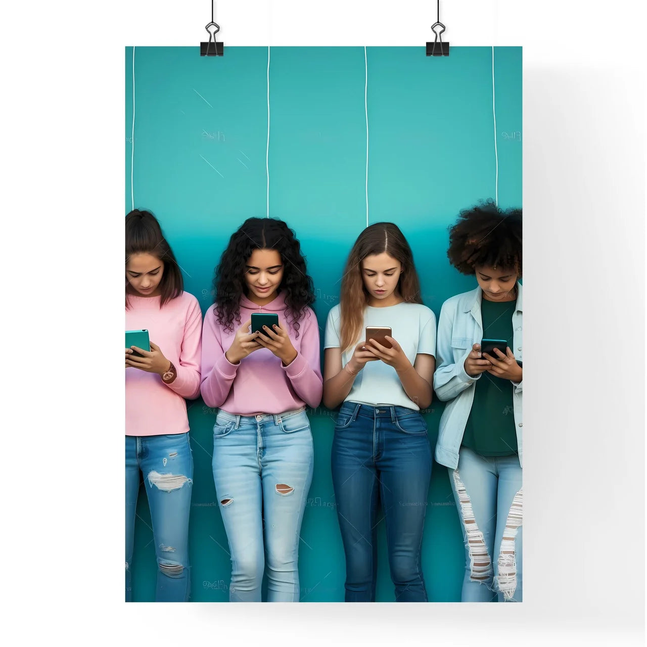 A Poster of Group of multiethnic teenagers a Poster