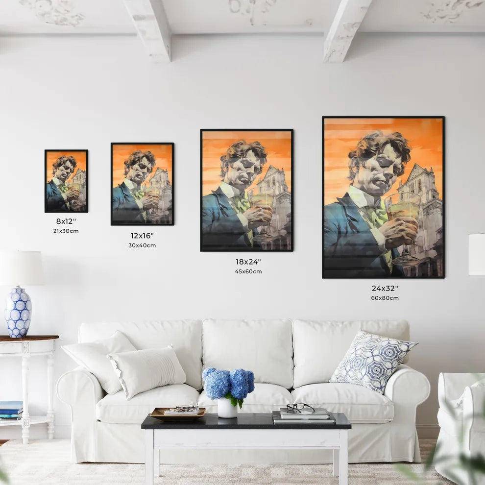 A Poster of mojito drink - A Man Holdin - Kitchen Hangings