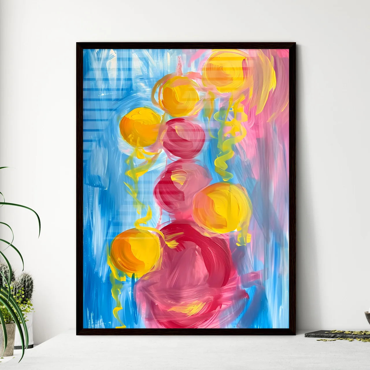 A Poster of Still life with Oranges ad Apple - Framed Art Print