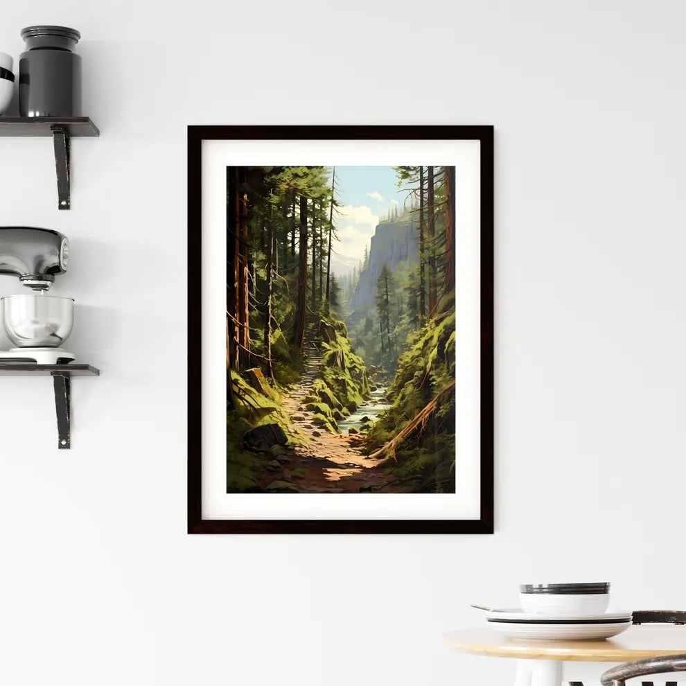 A Poster of Redwood National Park - A Forest Framed Print