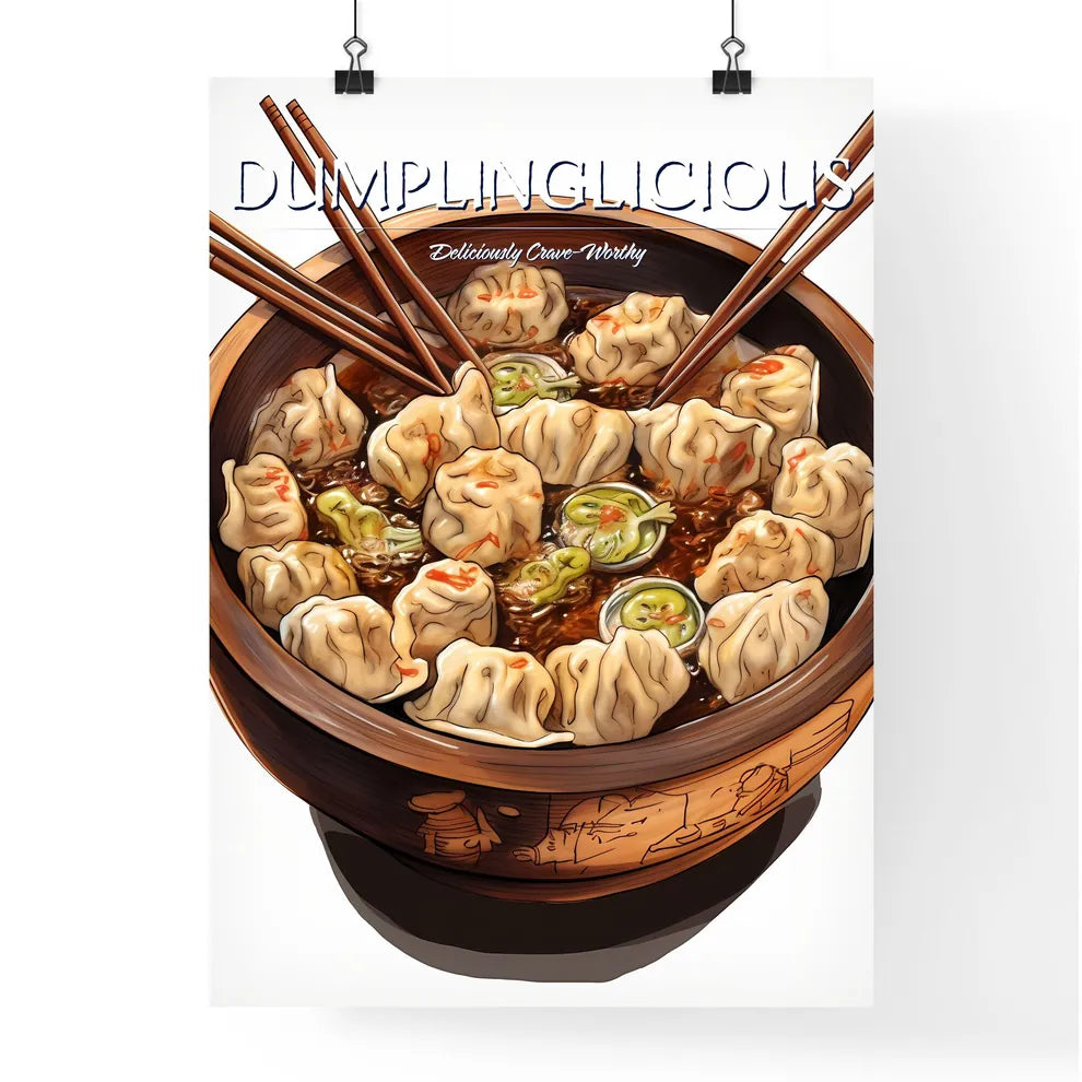 A Poster of Hot tasty chinese dumplings - A  Poster