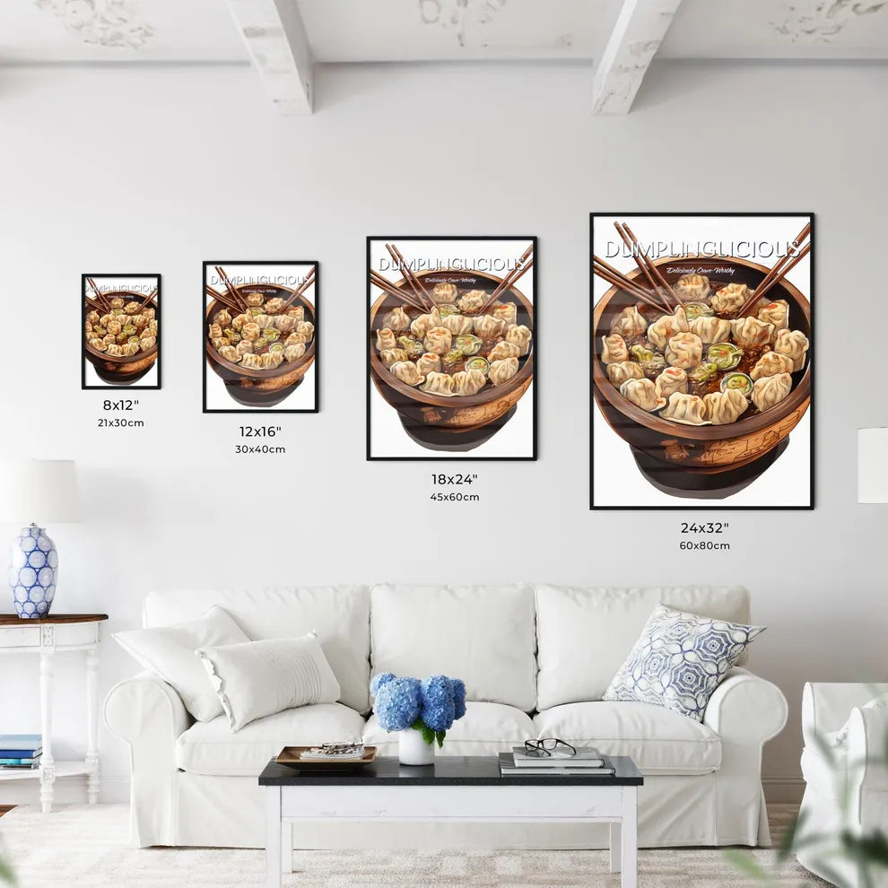 A Poster of Hot tasty chinese dumplings - A  - Kitchen Hangings
