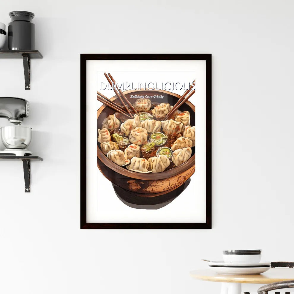 A Poster of Hot tasty chinese dumplings - A  Framed Print