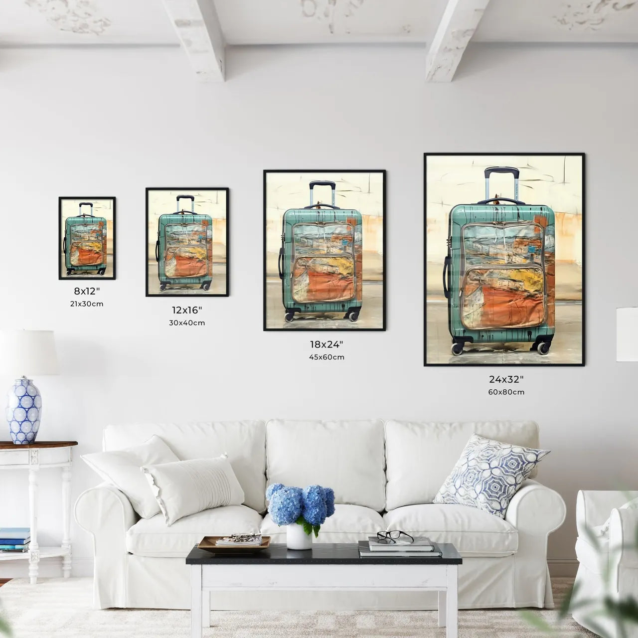 A Poster of travel suitcase at the airport - - Kitchen Hangings