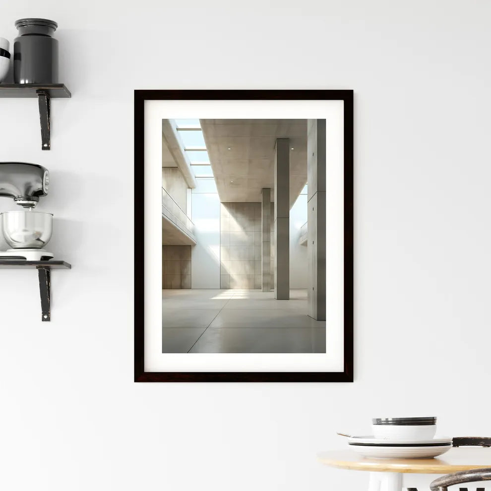 A Poster of Business center hall - A Large R Framed Print