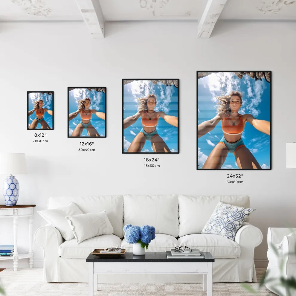 A Poster of influencer at the beach - A Woma - Kitchen Hangings