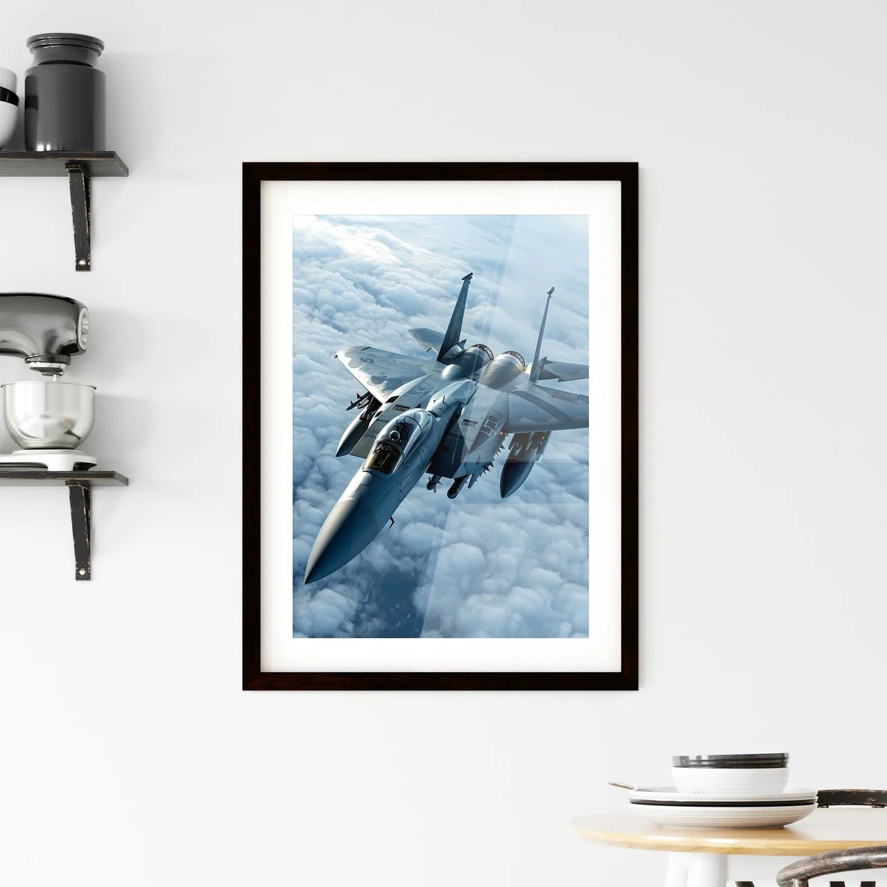 A Poster of an F-15 fighter Jet - A Military Framed Print