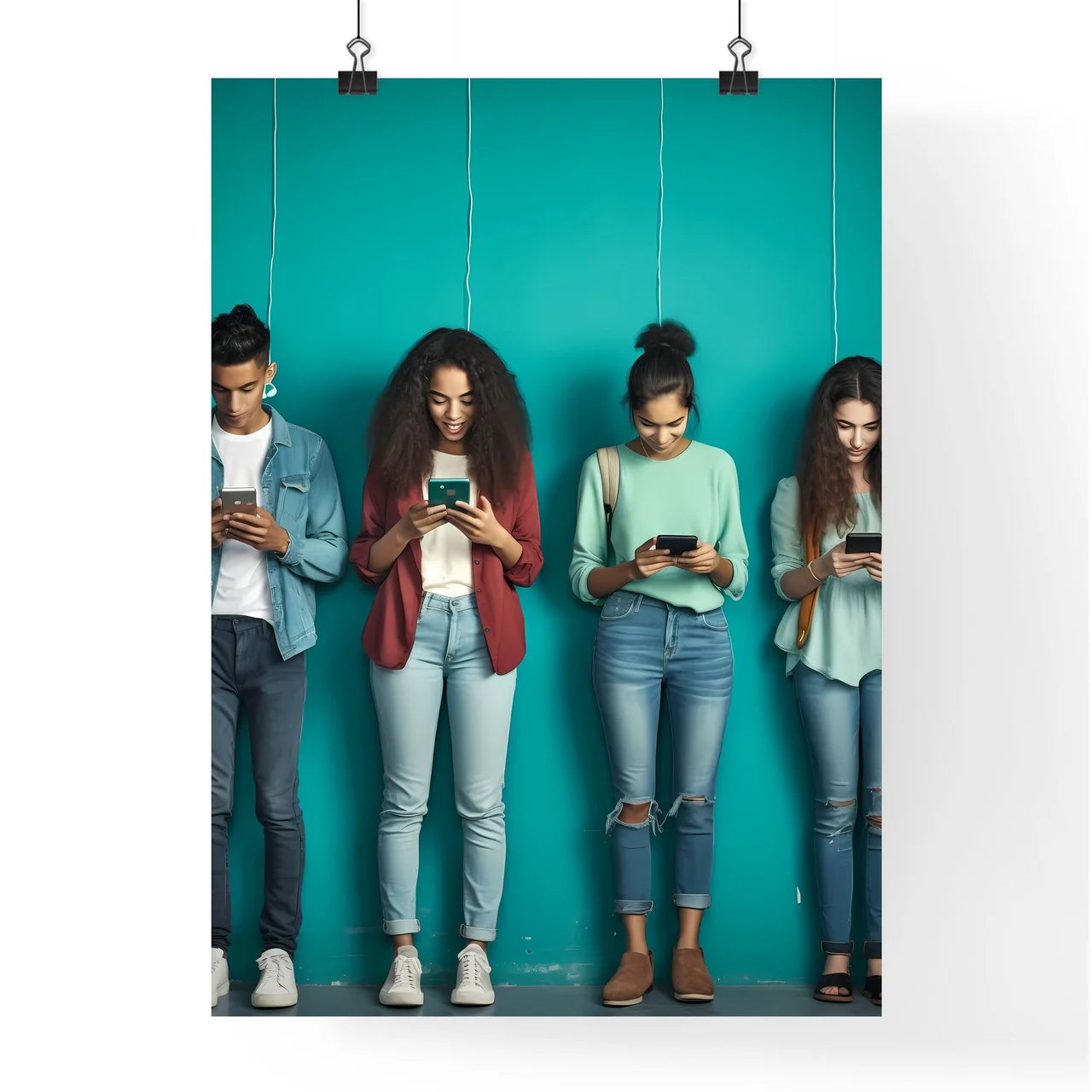 A Poster of Group of multiethnic teenagers a Poster