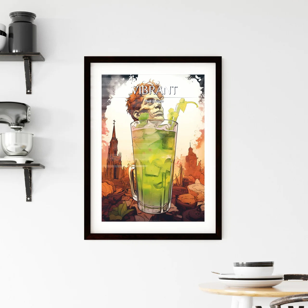 A Poster of mojito drink - A Man's Head In A Framed Print