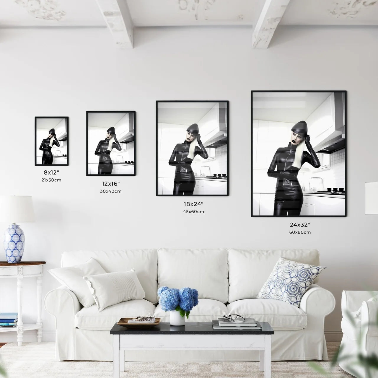 A Poster of woman wearing skintight black le - Kitchen Hangings