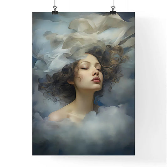 A Poster of cloudy sky portraits - A Woman W Poster