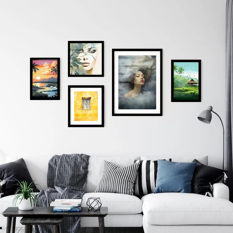 A Poster of cloudy sky portraits - A Woman W Wall Art