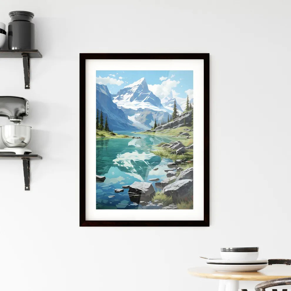 A Poster of Glacier National Park - A Lake S Framed Print