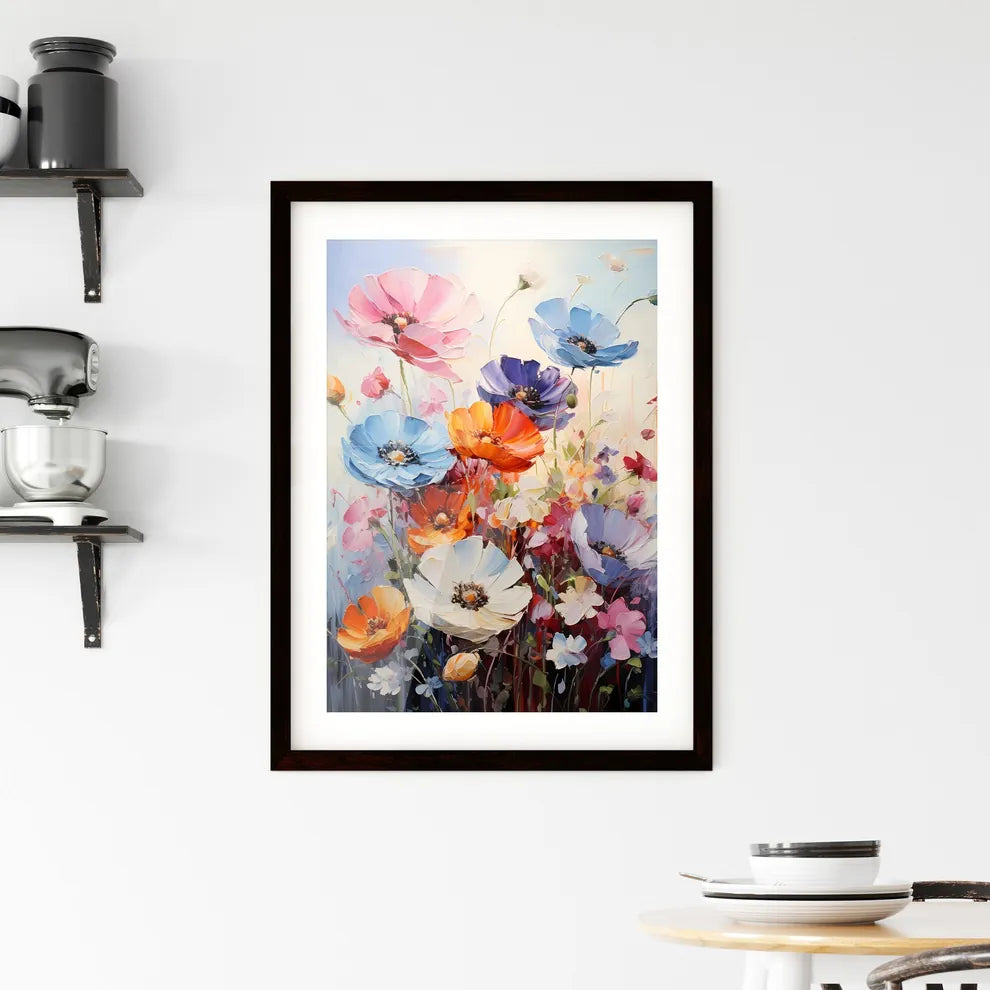 A Poster of In a sea of flowers - A Painting Framed Print