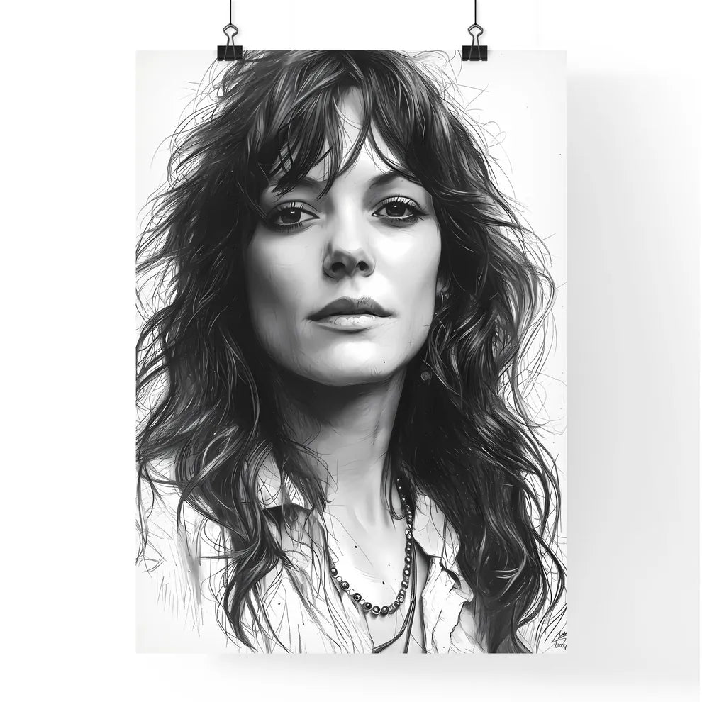 A Poster of ink drawing - A Woman With Poster