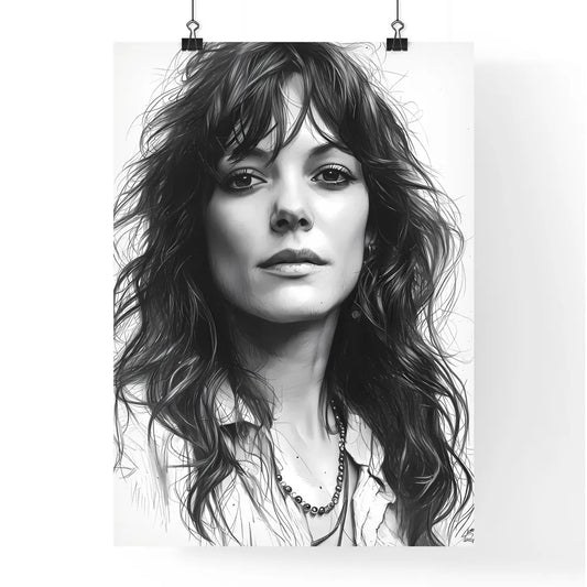 A Poster of ink drawing - A Woman With Poster