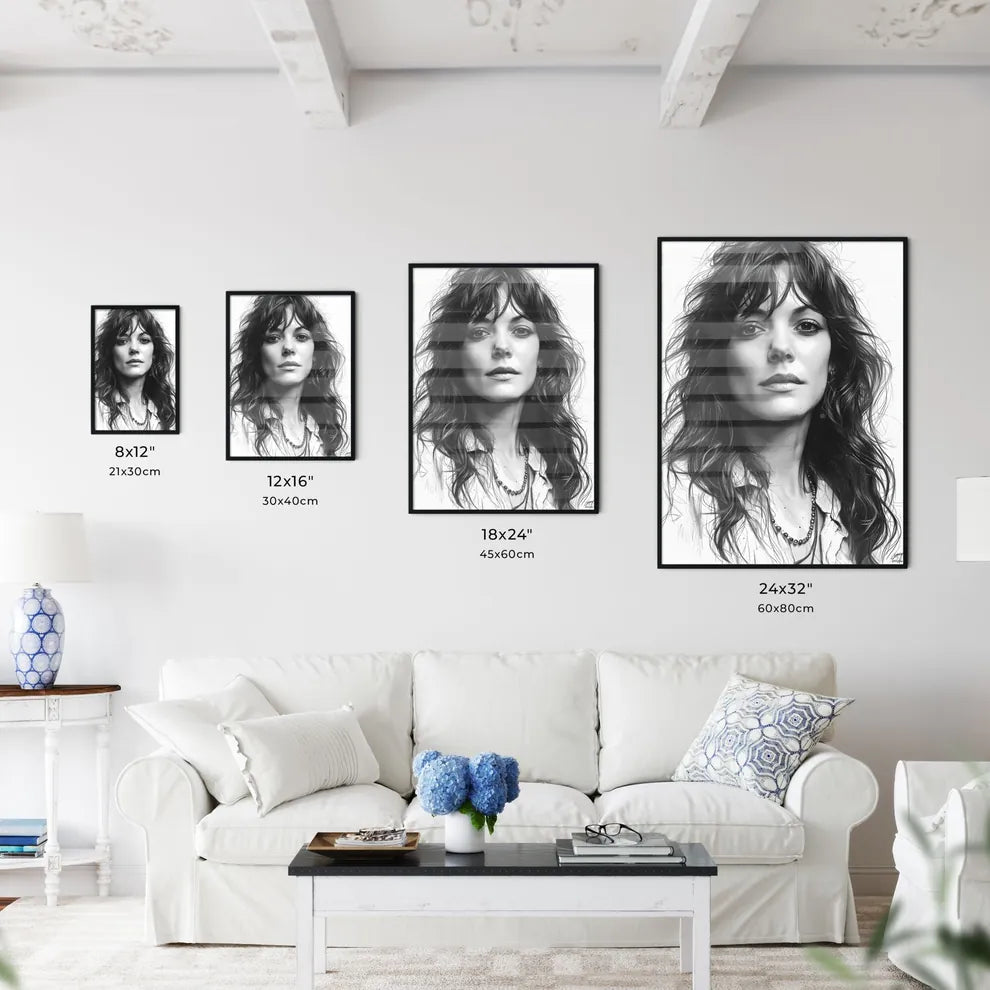 A Poster of ink drawing - A Woman With - Kitchen Hangings