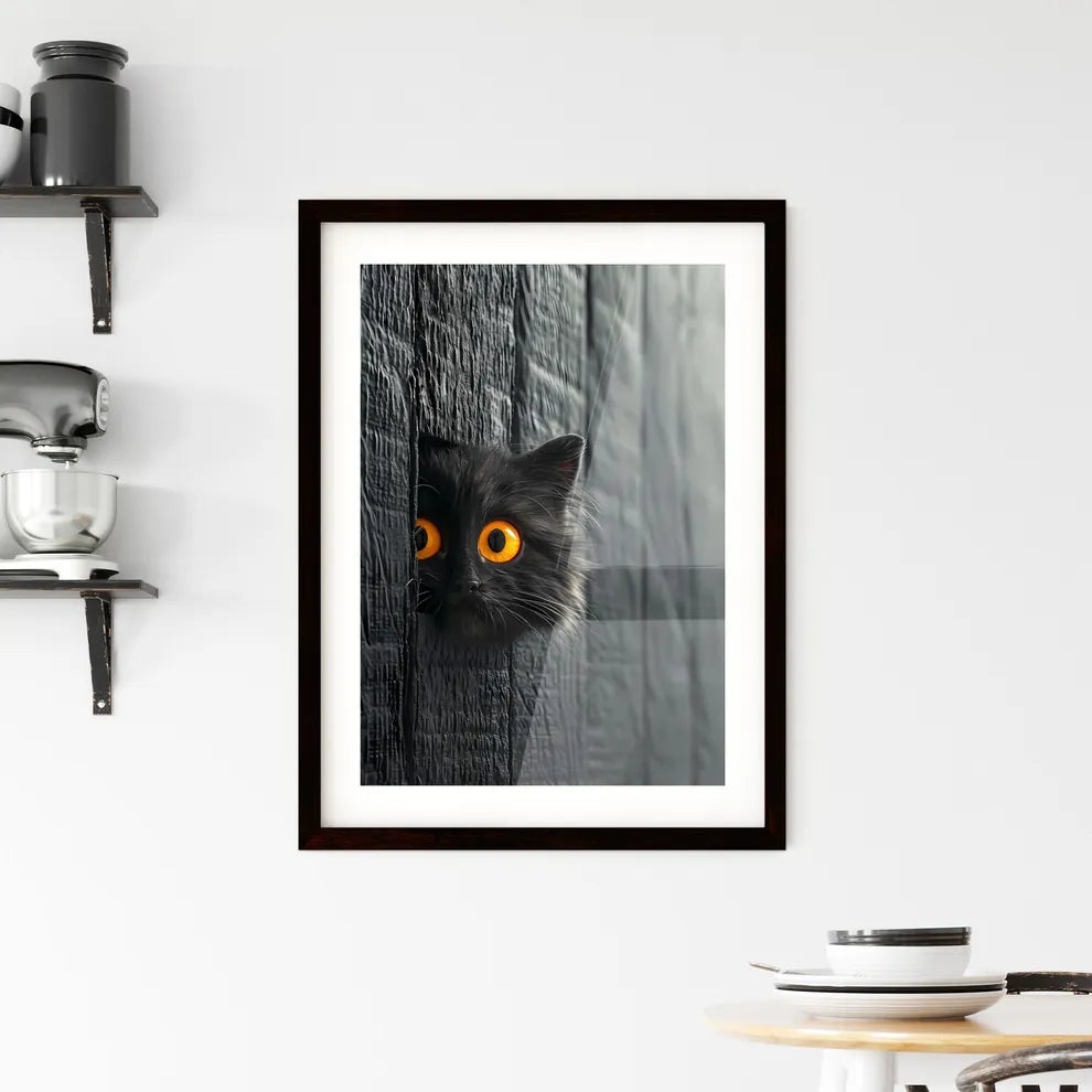 A Poster of a pair of animated eyes  Framed Print