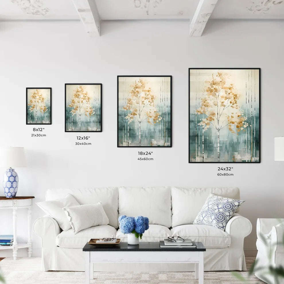 A Poster of painted forest of trees in white - Kitchen Hangings